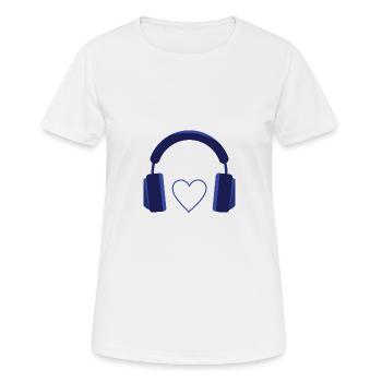 Kopfhörer - Frauen T-Shirt atmungsaktiv - Weiß - Vorne - AI Model Female 172 dark (172cm)