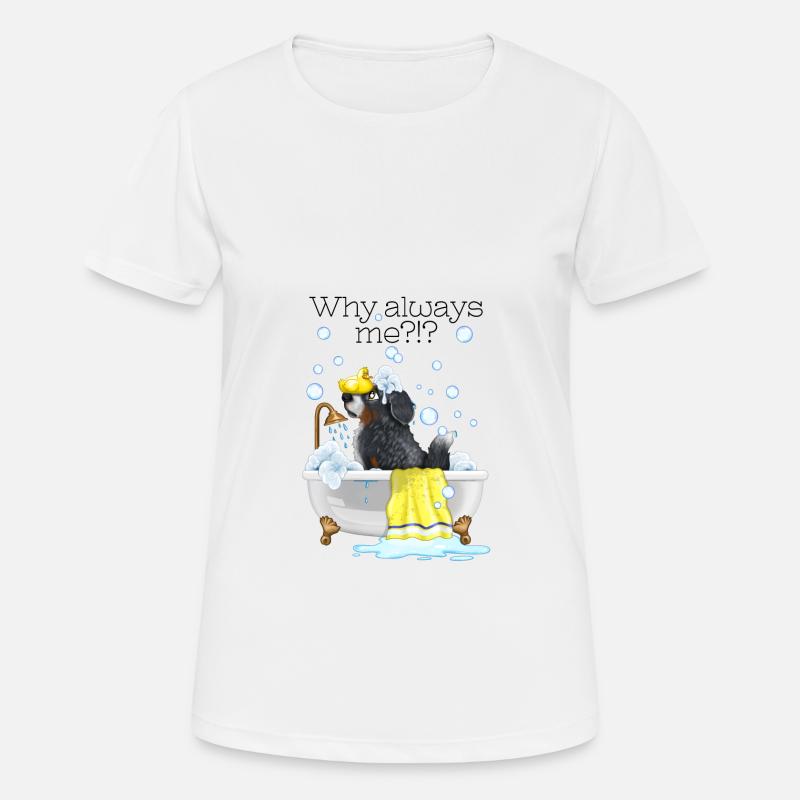 Bathing fun with dog soap bubbles - Women's Breathable T-Shirt - white