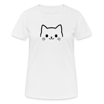 visage de chat, tête de chat, museau mignon - T-shirt respirant Femme - blanc - Devant - AI Model Female 172 dark (172cm)