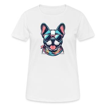 Retro Frenchie - Frauen T-Shirt atmungsaktiv - Weiß - Vorne - AI Model Female 172 dark (172cm)