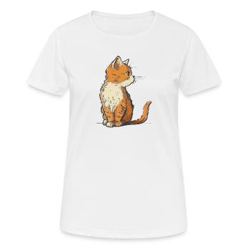 Chat - T-shirt respirant Femme - blanc - Devant - AI Model Female 172 dark (172cm)