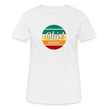 Olà Tudo Bem - T-shirt respirant Femme - blanc - Devant - AI Model Female 172 dark (172cm)