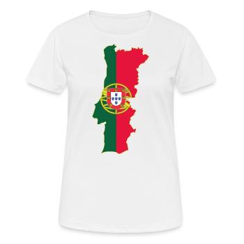 Portugal Flagge und Landkarte - Frauen T-Shirt atmungsaktiv - Weiß - Vorne - AI Model Female 172 dark (172cm)