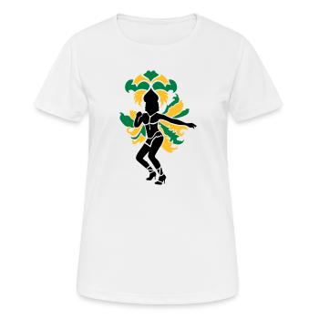 Samba - Frauen T-Shirt atmungsaktiv - Weiß - Vorne - AI Model Female 172 dark (172cm)