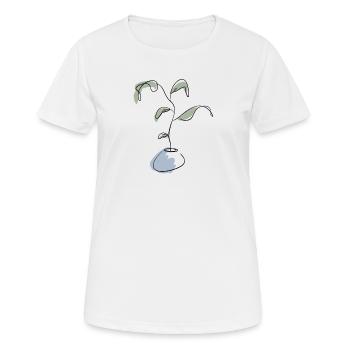 Plant in vase - Women's Breathable T-Shirt - white - Front - AI Model Female 172 dark (172cm)
