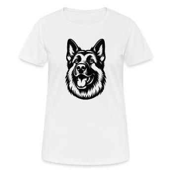 Tête de dessin de berger allemand - T-shirt respirant Femme - blanc - Devant - AI Model Female 172 dark (172cm)