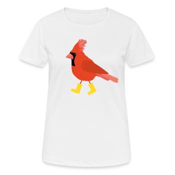Cardinal en bottes en caoutchouc Illustration - T-shirt respirant Femme - blanc - Devant - AI Model Female 172 dark (172cm)