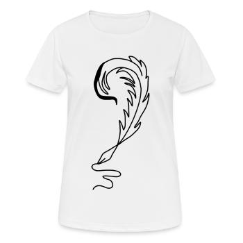 Stylo plume encre - T-shirt respirant Femme - blanc - Devant - AI Model Female 172 dark (172cm)