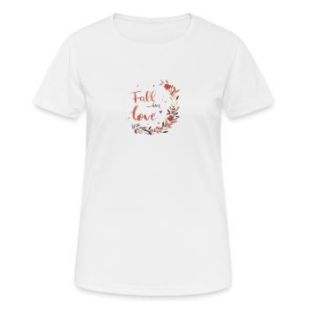 Herbst - Frauen T-Shirt atmungsaktiv - Weiß - Vorne - AI Model Female 172 dark (172cm)