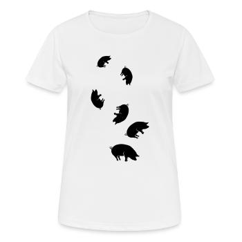 Pig Animal - Women's Breathable T-Shirt - white - Front - AI Model Female 172 dark (172cm)