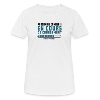 humour noir, cadeau en cours d'exécution, connerie - T-shirt respirant Femme - blanc - Devant - AI Model Female 172 dark (172cm)