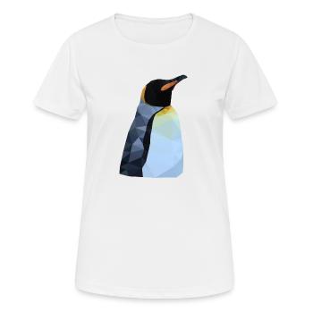 Polygon Pinguin - Frauen T-Shirt atmungsaktiv - Weiß - Vorne - AI Model Female 172 dark (172cm)