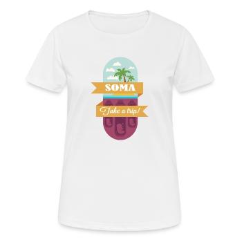 Soma - Die neue Welt - Aldous Huxley - Frauen T-Shirt atmungsaktiv - Weiß - Vorne - AI Model Female 172 dark (172cm)