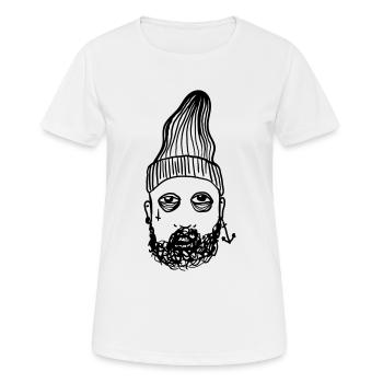 Hipster - Frauen T-Shirt atmungsaktiv - Weiß - Vorne - AI Model Female 172 dark (172cm)