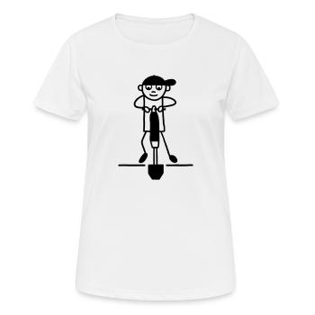 Travailleur de la route avec marteau-piqueur - T-shirt respirant Femme - blanc - Devant - AI Model Female 172 dark (172cm)