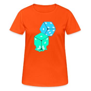 Dice - T-shirt respirant Femme - orange néon - Devant - AI Model Female 172 dark (172cm)