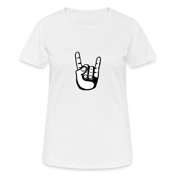 Heavy Metal Hand - Frauen T-Shirt atmungsaktiv - Weiß - Vorne - AI Model Female 172 dark (172cm)