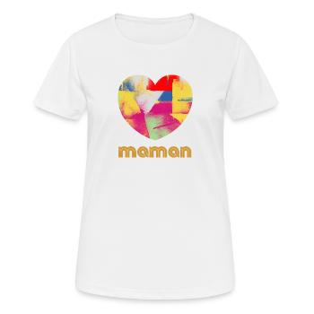 Maman - cadeau fête des mères - T-shirt respirant Femme - blanc - Devant - AI Model Female 172 dark (172cm)