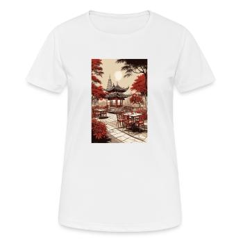 Asiatisches Kaffee - Frauen T-Shirt atmungsaktiv - Weiß - Vorne - AI Model Female 172 dark (172cm)