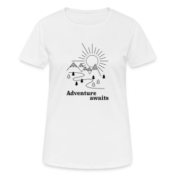 Aventure - T-shirt respirant Femme - blanc - Devant - AI Model Female 172 dark (172cm)