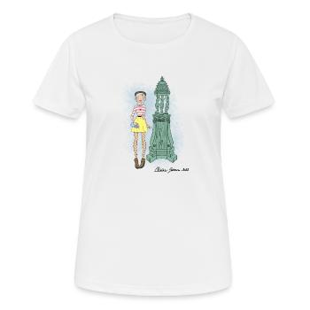 Parisienne fontaine Wallace - T-shirt respirant Femme - blanc - Devant - AI Model Female 172 dark (172cm)