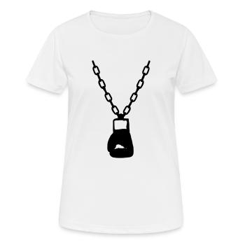 Boxhandschuh Kette - Frauen T-Shirt atmungsaktiv - Weiß - Vorne - AI Model Female 172 dark (172cm)