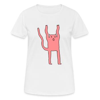 Ailurophobie, Buh-Katz - Frauen T-Shirt atmungsaktiv - Weiß - Vorne - AI Model Female 172 dark (172cm)