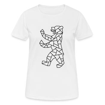 Origami de l’ours de Berlin - T-shirt respirant Femme - blanc - Devant - AI Model Female 172 dark (172cm)