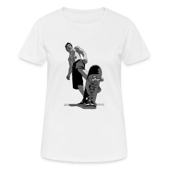 skate - T-shirt respirant Femme - blanc - Devant - AI Model Female 172 dark (172cm)