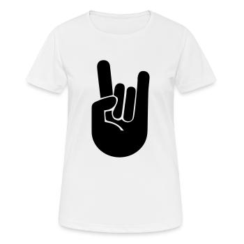 Main Rock'n'Roll - T-shirt respirant Femme - blanc - Devant - AI Model Female 172 dark (172cm)