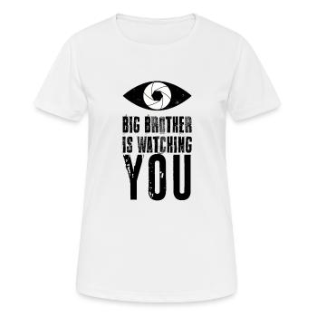 Big Brother kontrolliert dich - Frauen T-Shirt atmungsaktiv - Weiß - Vorne - AI Model Female 172 dark (172cm)