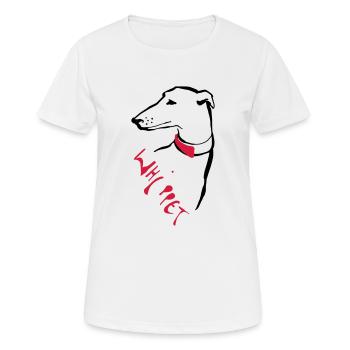 Whippet - Frauen T-Shirt atmungsaktiv - Weiß - Vorne - AI Model Female 172 dark (172cm)