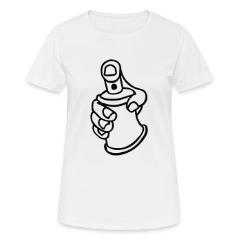 paint bomb vintage boom hiphop graf fun - Frauen T-Shirt atmungsaktiv - Weiß - Vorne - AI Model Female 172 dark (172cm)