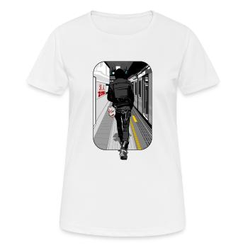 Tokyo U-Bahn - Frauen T-Shirt atmungsaktiv - Weiß - Vorne - AI Model Female 172 dark (172cm)