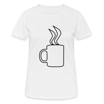 café - T-shirt respirant Femme - blanc - Devant - AI Model Female 172 dark (172cm)