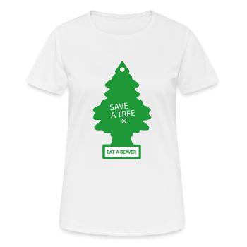Speichern Sie einen Baum - Frauen T-Shirt atmungsaktiv - Weiß - Vorne - AI Model Female 172 dark (172cm)