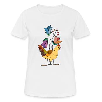 Poule - T-shirt respirant Femme - blanc - Devant - AI Model Female 172 dark (172cm)