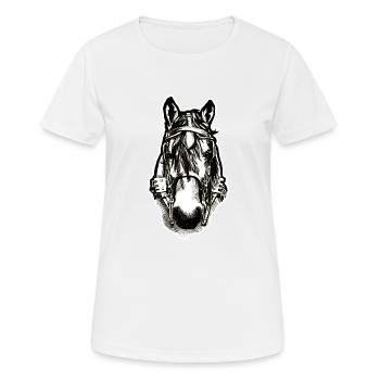 Kutsche Fahrsport Pferde Kaltblut Geschenk Lustig - Frauen T-Shirt atmungsaktiv - Weiß - Vorne - AI Model Female 172 dark (172cm)