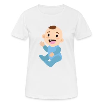Baby Junge - Frauen T-Shirt atmungsaktiv - Weiß - Vorne - AI Model Female 172 dark (172cm)