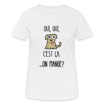 on mange? - T-shirt respirant Femme - blanc - Devant - AI Model Female 172 dark (172cm)