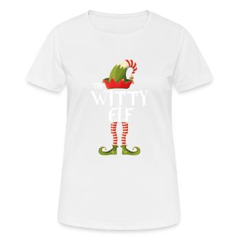 witzige Elfenfamilie passend zu Weihnachten - Frauen T-Shirt atmungsaktiv - Weiß - Vorne - AI Model Female 172 dark (172cm)
