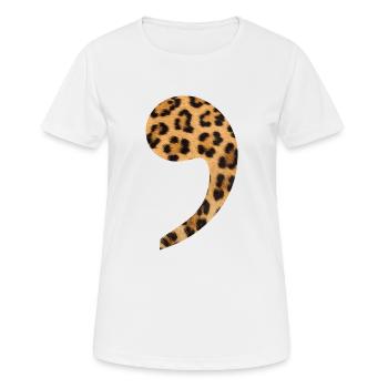 Leopard komma Trend Geschenkidee Interpunktion - Frauen T-Shirt atmungsaktiv - Weiß - Vorne - AI Model Female 172 dark (172cm)