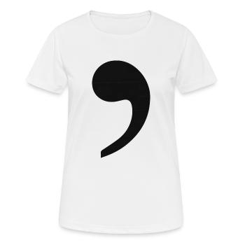 Komma schwarzer Trend Geschenkidee Interpunktion - Frauen T-Shirt atmungsaktiv - Weiß - Vorne - AI Model Female 172 dark (172cm)
