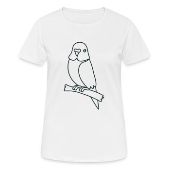 sitting budgie - Women's Breathable T-Shirt - white - Front - AI Model Female 172 dark (172cm)