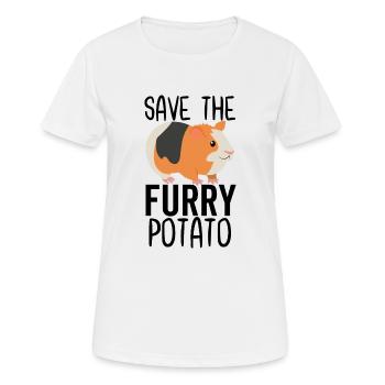 Sauvez la pomme de terre à fourrure - T-shirt respirant Femme - blanc - Devant - AI Model Female 172 dark (172cm)