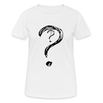 point d'interrogation cadeau t-shirt homme femme - T-shirt respirant Femme - blanc - Devant - AI Model Female 172 dark (172cm)