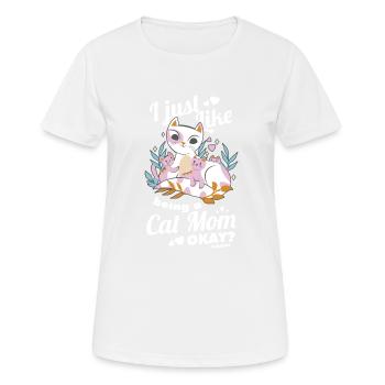beste Katzenmama Katzendame Katzenbesitzer Geschen - Frauen T-Shirt atmungsaktiv - Weiß - Vorne - AI Model Female 172 dark (172cm)