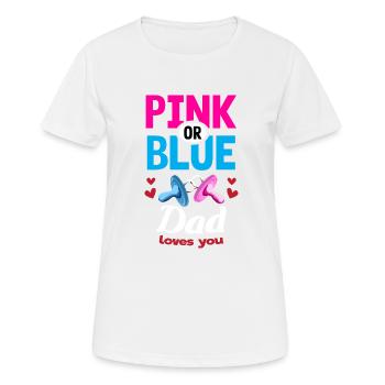 Papa rose ou bleu vous aime Genre Révéler La fête - T-shirt respirant Femme - blanc - Devant - AI Model Female 172 dark (172cm)
