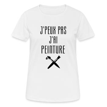 Peinture Peindre Dessin Peintre Art Artiste - T-shirt respirant Femme - blanc - Devant - AI Model Female 172 dark (172cm)