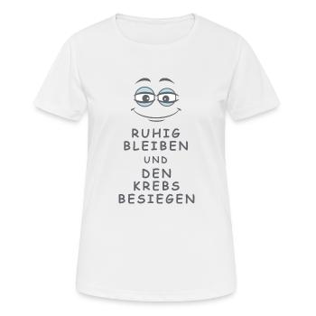 Krebs besiegen - Frauen T-Shirt atmungsaktiv - Weiß - Vorne - AI Model Female 172 dark (172cm)